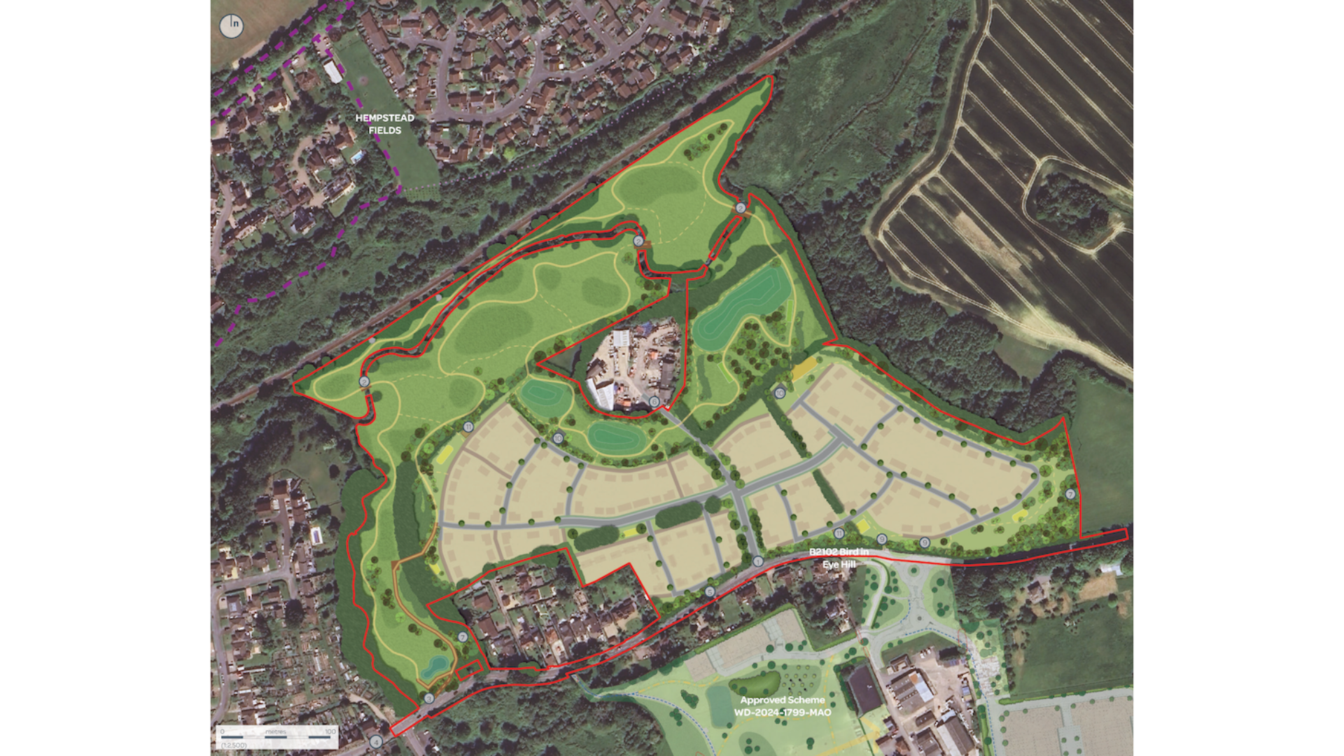 Site plan of the Uckfield site